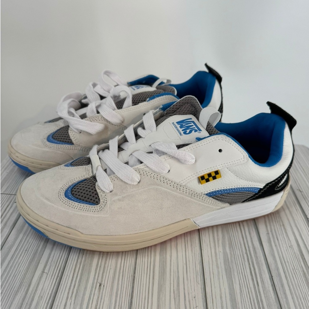 Vans Skate Mixxa Suede‎ White Blue Skateboarding Shoes Men's Size 13 VN000CUYWTN